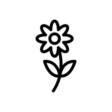 çiçek vektörü ince çizgi simgesi