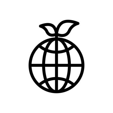 dünya vektör ince çizgi simgesi