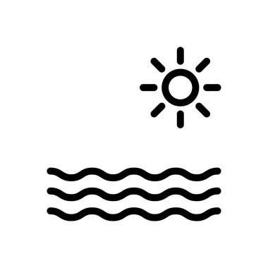 plaj vektörü ince çizgi simgesi