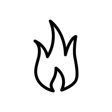 ateş vektörü ince çizgi simgesi