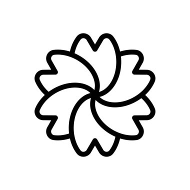 çiçek vektörü ince çizgi simgesi