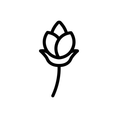 çiçek vektörü ince çizgi simgesi