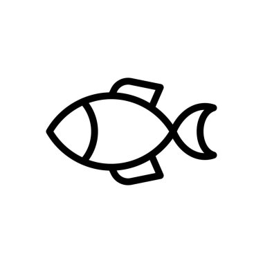 Deniz ürünleri vektörü ince çizgi simgesi