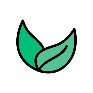 Yaprak vektörü renk çizgisi simgesi