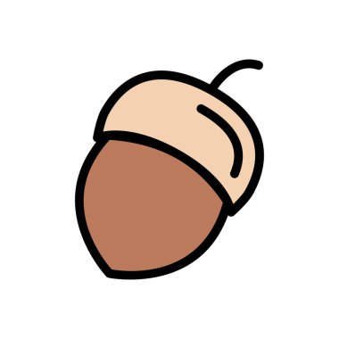 kuru meyve vektörü renk çizgisi simgesi