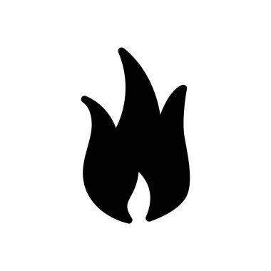 ateş vektörü glyph düz simgesi