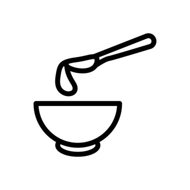 kaşık vektör ince çizgi simgesi