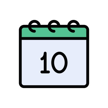 tarih vektör renk çizgisi simgesi