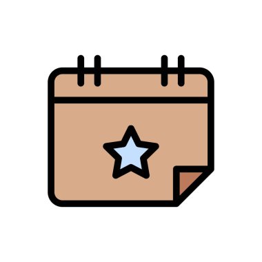 tarih vektör renk çizgisi simgesi