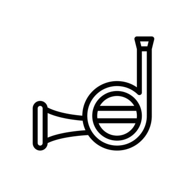 Trompet vektörü ince çizgi simgesi