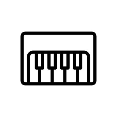 piyano vektörü ince çizgi simgesi