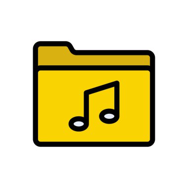 müzik vektörü renk çizgisi simgesi