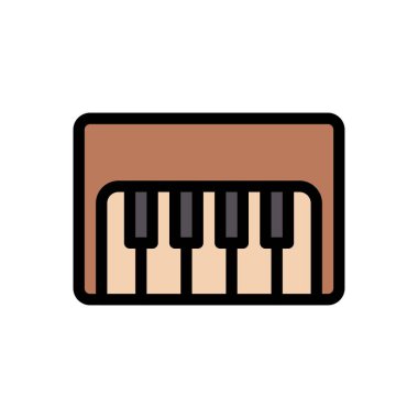 piyano vektörü renk çizgisi simgesi