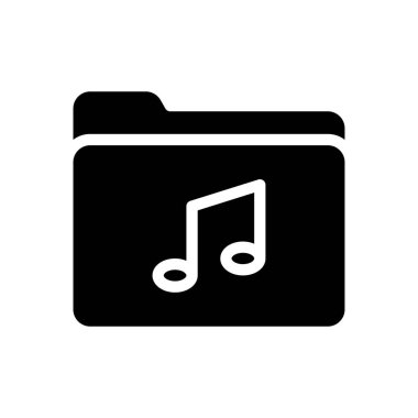 müzik vektörü düz simge