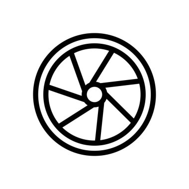 Lens vektörü ince çizgi simgesi