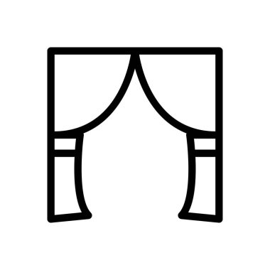 perde vektörü ince çizgi simgesi