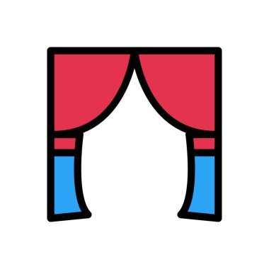 perde vektör renk çizgisi simgesi