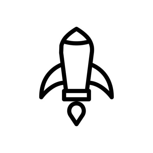 Raumschiff Vektor Symbol Für Dünne Linien — Stockvektor