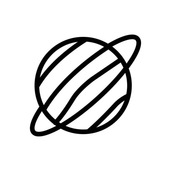 Saturnus Vektor Tunn Linje Ikon — Stock vektor