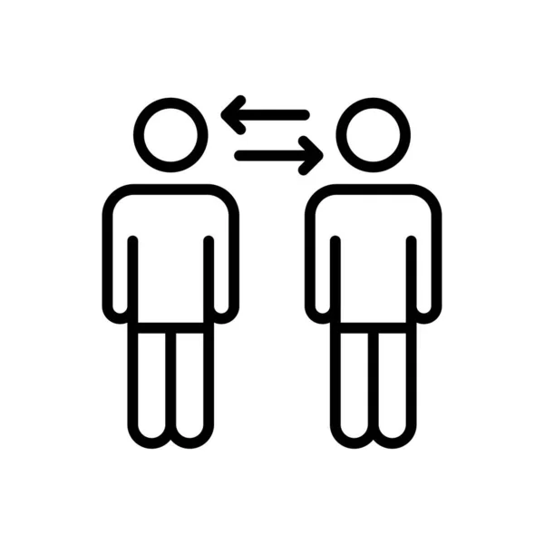 Uitwisseling Vector Dunne Lijn Pictogram — Stockvector