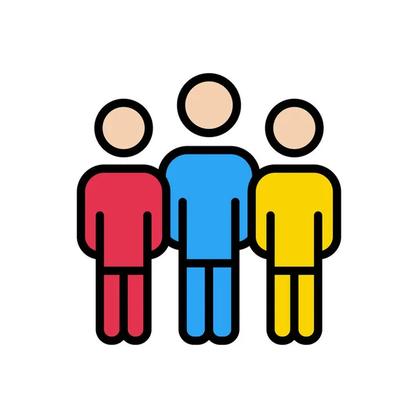 Staff Vector Color Line Icon — 스톡 벡터