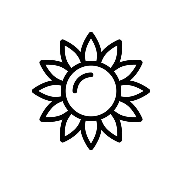 Blütenvektor Dünne Linie Symbol — Stockvektor