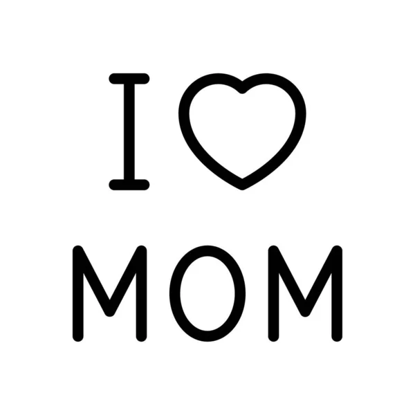 Mom Vector Línea Delgada Icono — Vector de stock