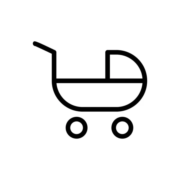 Baby Vector Thin Line Icon — Stock Vector