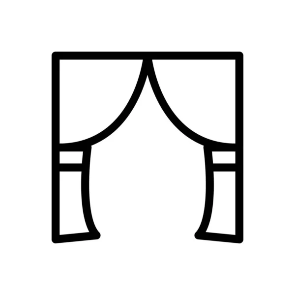 Иконка Тонкой Линии Занавеса — стоковый вектор