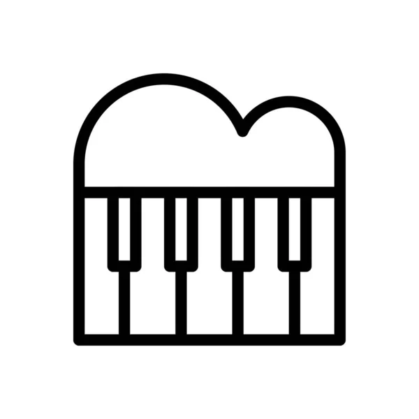 ピアノベクトルの細い線のアイコン — ストックベクタ