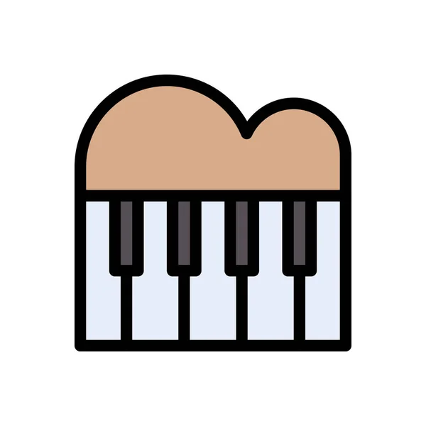 Piano Vektor Farbe Linie Symbol — Stockvektor