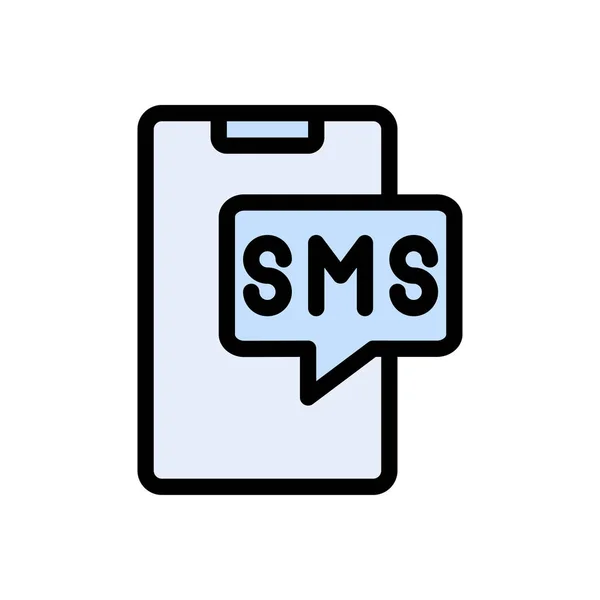 Sms Vector Color Line Icon — Stock Vector
