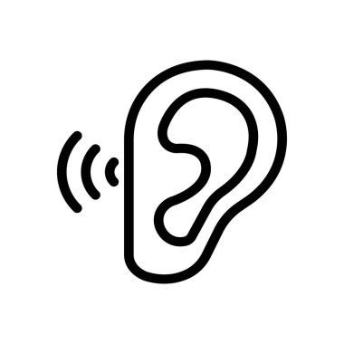 vektör ince çizgi simgesini dinle