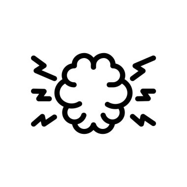 Baş ağrısı vektörü ince çizgi simgesi