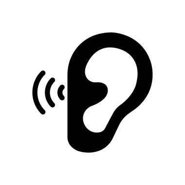 dinle vektör glyph düz simgesi