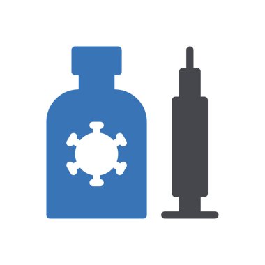 aşı vektörü kabartma renk simgesi