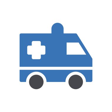 ambulans vektör renk simgesi