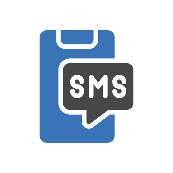 Sms Vector Glyph Color Icon — Stock Vector