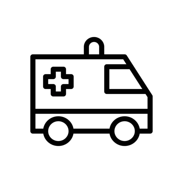 Ambulance Vector Thin Line Icon — Stock Vector