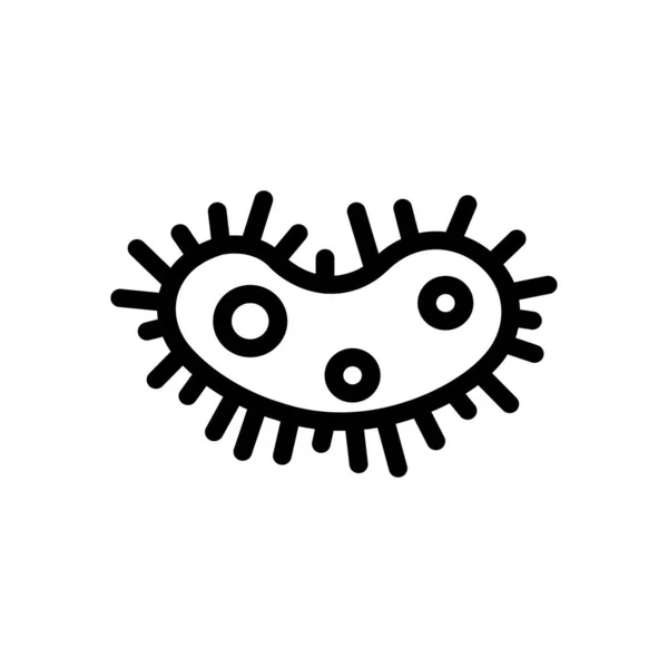 Bacteria Vector Delgada Línea Icono — Vector de stock