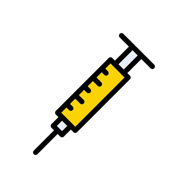Значок Векторной Цветовой Линии Вакцинации — стоковый вектор