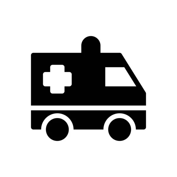 Krankenwagen Vektor Glyphen Flaches Symbol — Stockvektor
