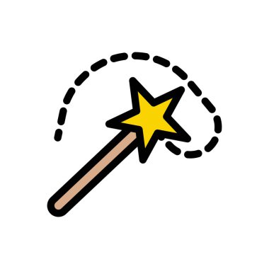 wand vektör renk çizgisi simgesi