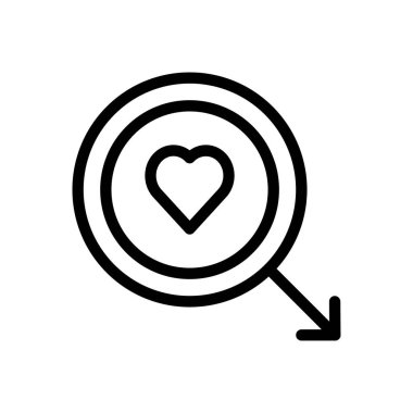 sevgi vektörü ince çizgi simgesi