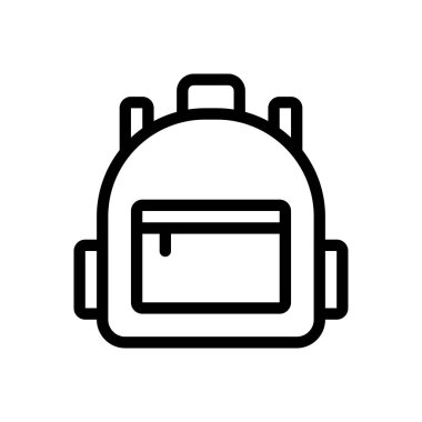 Sırt çantası vektörü ince çizgi simgesi