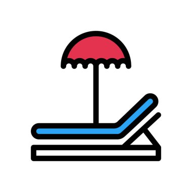 şemsiye vektör renk çizgisi simgesi