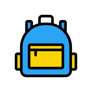 sırt çantası vektör renk çizgisi simgesi