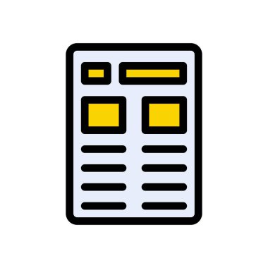 haber vektörü renk çizgisi simgesi