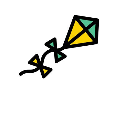 uçan vektör renk çizgisi simgesi