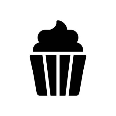 Kek vektörü kabartması düz simge